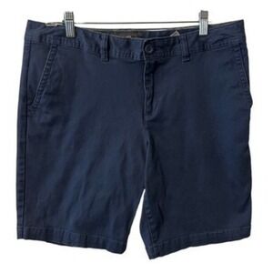 Eddie Bauer Women's Shorts 12 Slightly Curvy Fit Blue Preppy‎ Summer
